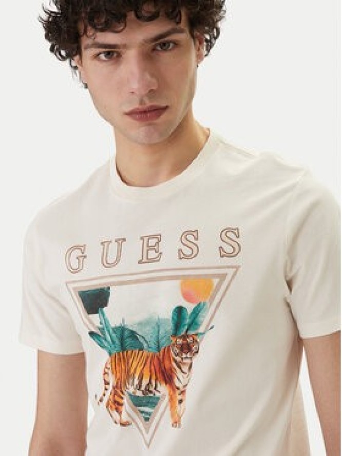 Guess T-Shirt M6GI33 K3310 Écru Regular Fit