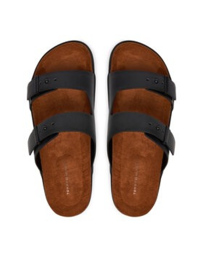 Tommy Hilfiger Klapki Cork Adjustable Lth Sandal FM0FM05754 Czarny