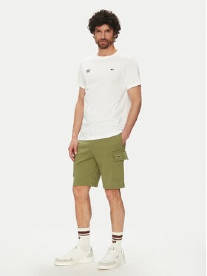 Lacoste Szorty sportowe GH9743 Khaki Regular Fit