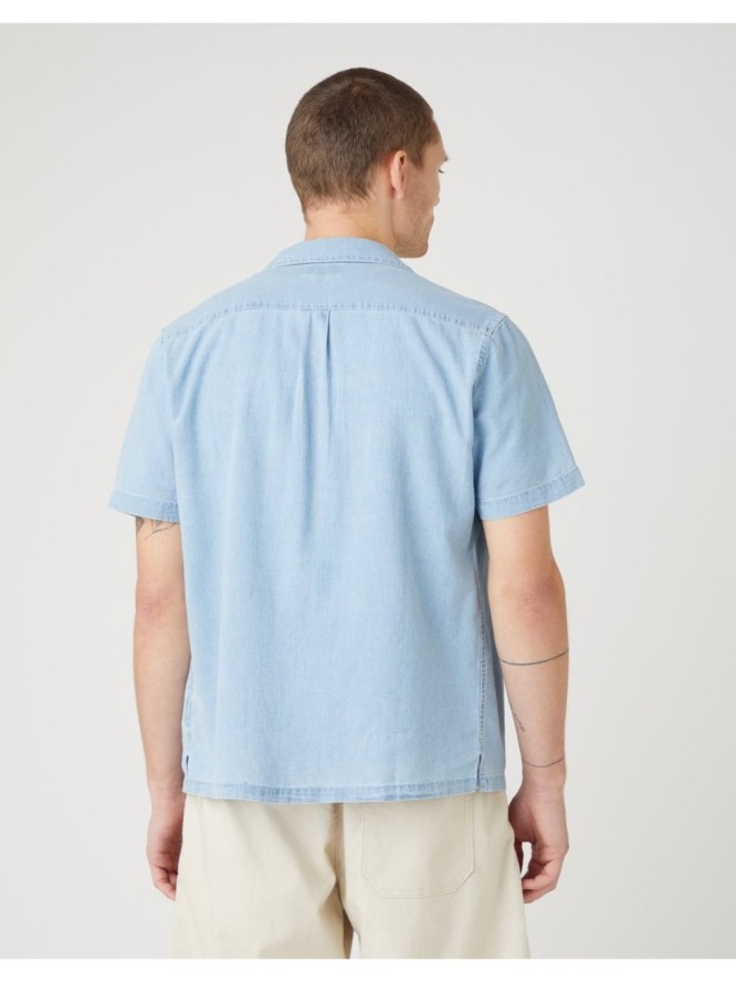 WRANGLER LS 1 PKT SHIRT MĘSKA KOSZULA JEANSOWA LIGHT INDIGO W5D6LOX4E 112146113