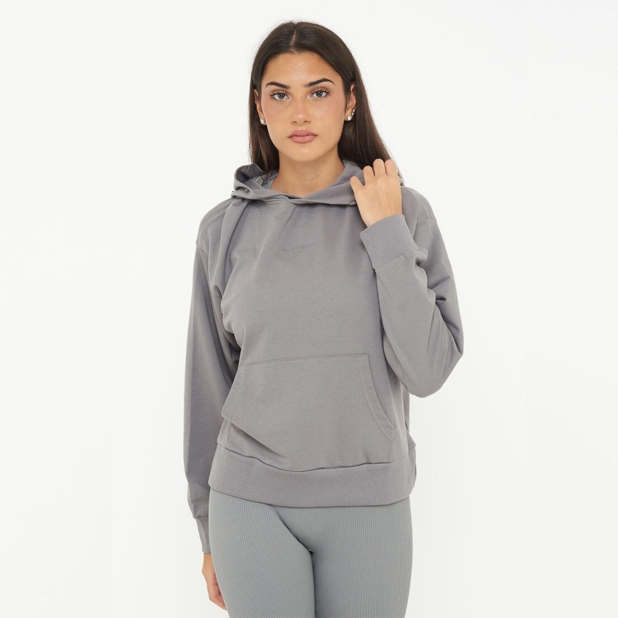 Unisex bluza z kapturem F BOXY ciemnoszara