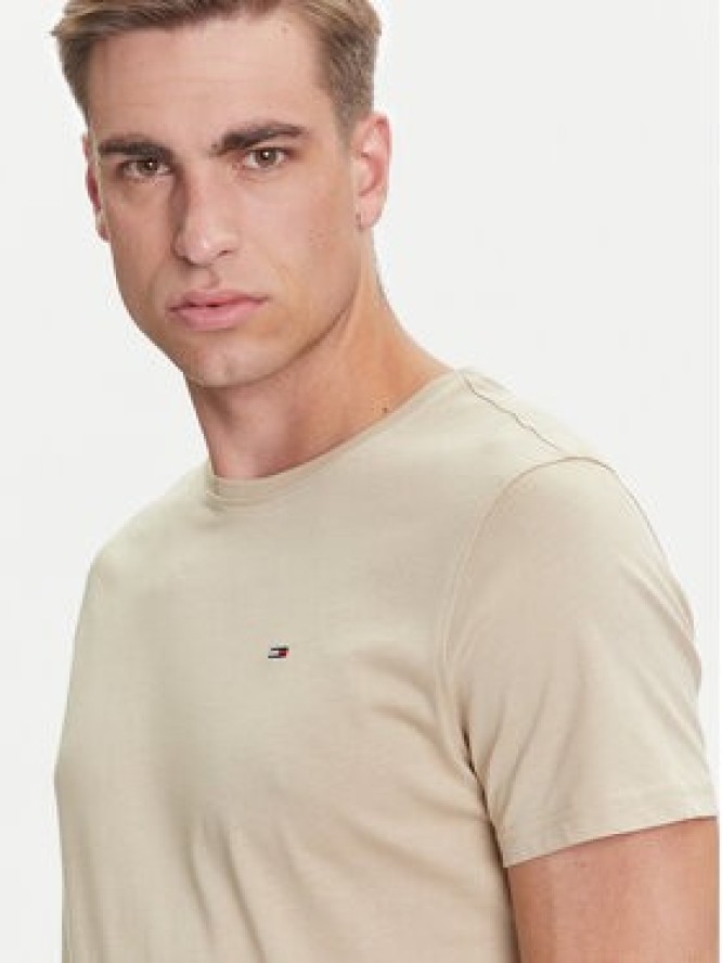 Tommy Jeans T-Shirt DM0DM04411 Beżowy Slim Fit