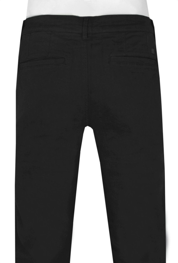 Męskie Spodnie Bawełniane (Chinos) - Pako Jeans - Czarne