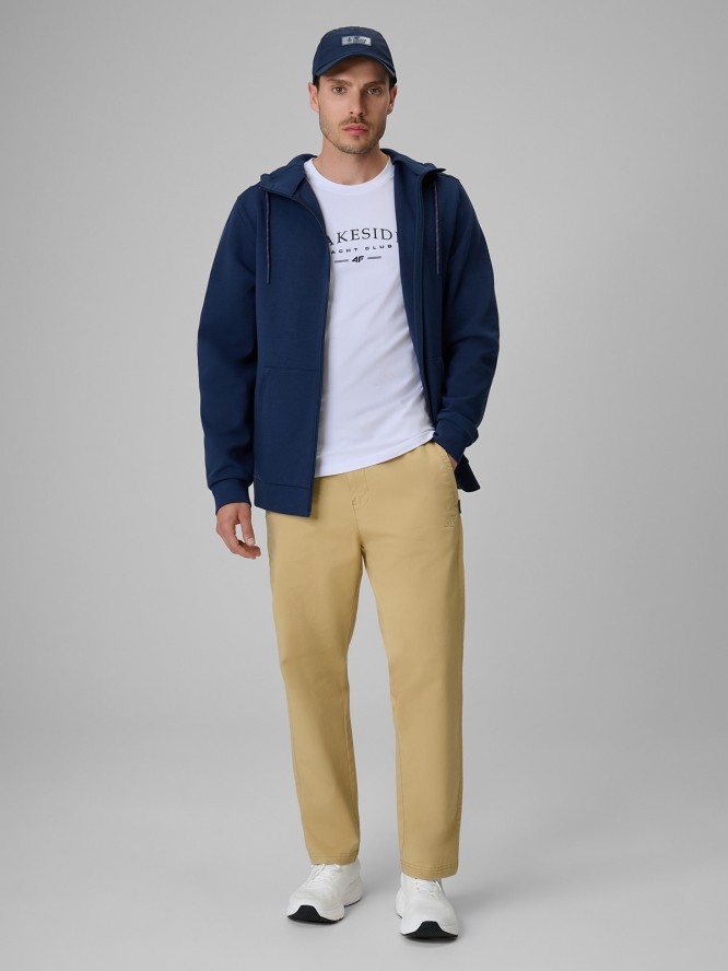 4F Bluza dresowa regular z kapturem męska - granatowa S