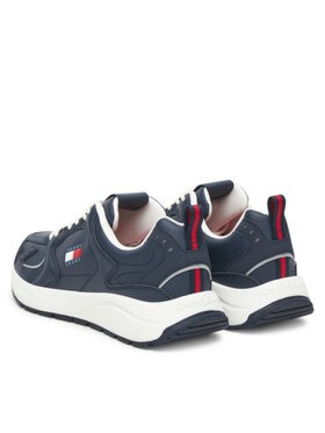 Tommy Jeans Sneakersy Tjm Runner Leather EM0EM01621 Granatowy