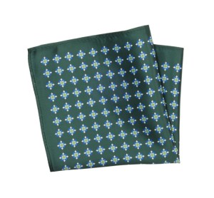 Poszetka Męska ALTIES, Zielona, Butelkowa, Wzór Geometryczny, Męska, Elegancka