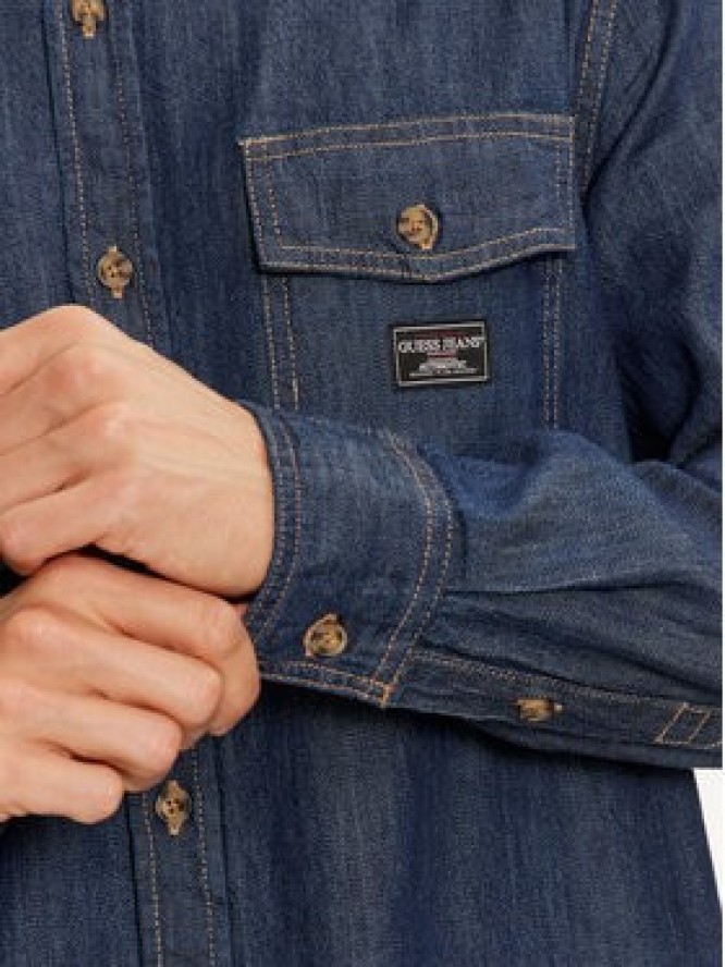 Guess Jeans Koszula jeansowa M4BH56 D5EI4 Granatowy Regular Fit