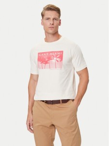 Gant T-Shirt 2003342 Écru Regular Fit