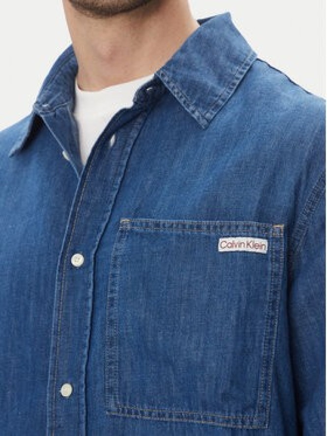 Calvin Klein Jeans Koszula jeansowa J30J327509 Granatowy Regular Fit