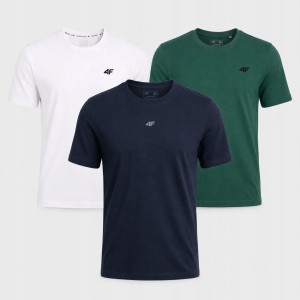 ZESTAW T-SHIRT MĘSKI 4F KOMPLET KOSZULEK 3PAK
