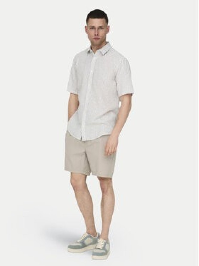 Only & Sons Szorty materiałowe Tel 22027949 Beżowy Regular Fit