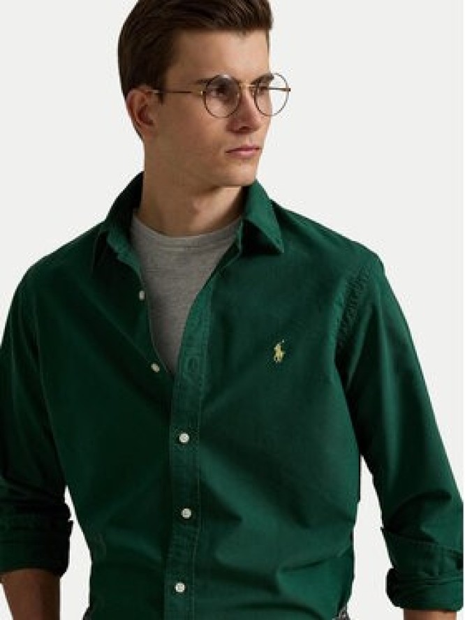 Polo Ralph Lauren Koszula 710804257063 Zielony Slim Fit