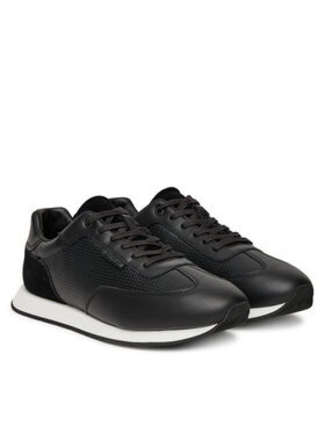 Calvin Klein Sneakersy Low Prof Runn Laceup Perf Lth HM0HM01871 Czarny
