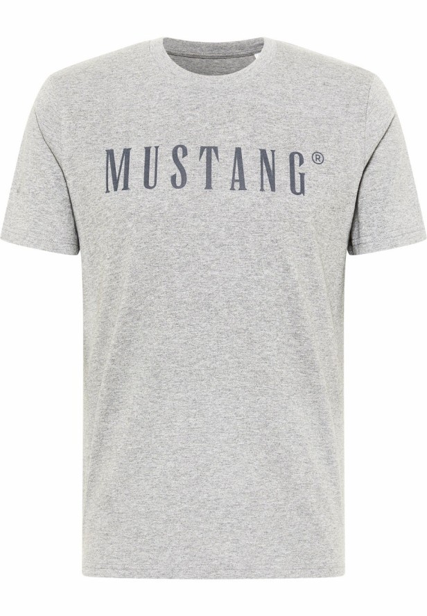 MUSTANG Style Alex C LOGO Tee MĘSKI T-SHIRT KOSZULKA Mid Grey Melange 1013221 4140