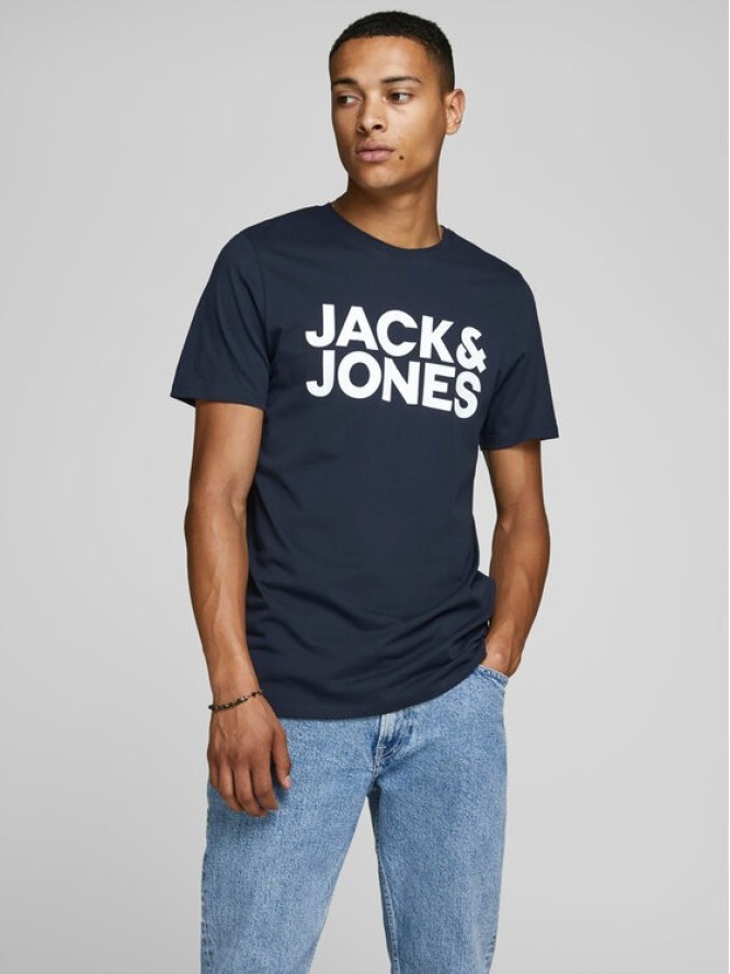 Jack & Jones T-Shirt Corp 12151955 Granatowy Slim Fit