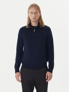 Calvin Klein Sweter LV04LD318G Granatowy Regular Fit