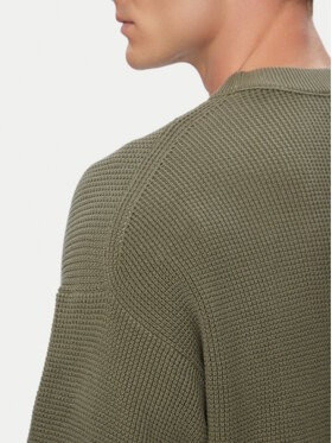 Calvin Klein Jeans Sweter LV04RD313G Zielony ciemny Regular Fit