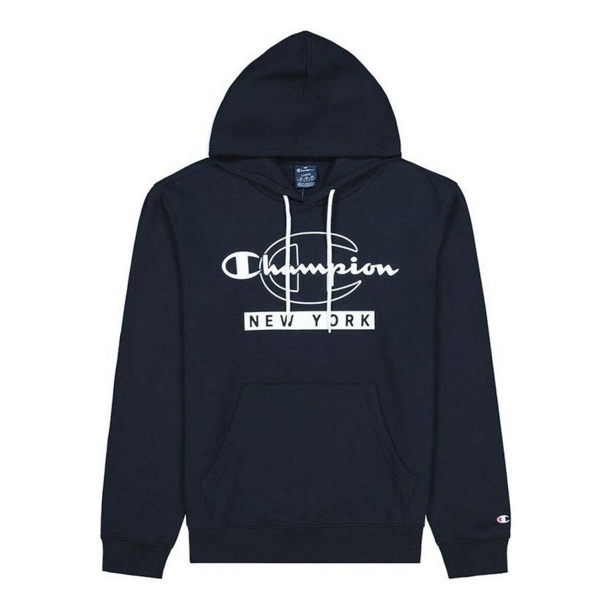 Bluza bez kaptura Męska Champion New York Graphic Print Ciemnoniebieski