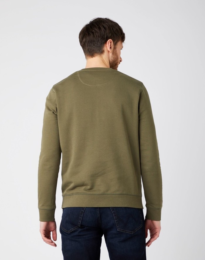 WRANGLER CREW SWEAT MĘSKA BLUZA KLASYCZNA IVY GREEN W6M8HYXIX 112141493