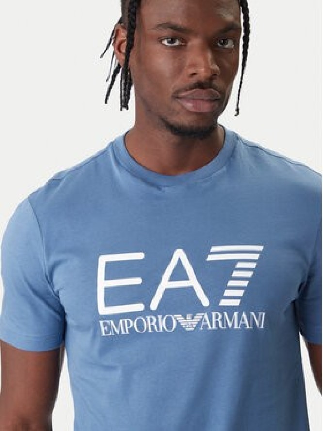 EA7 Emporio Armani T-Shirt 7M001412 AF22264 UB064 Niebieski Regular Fit