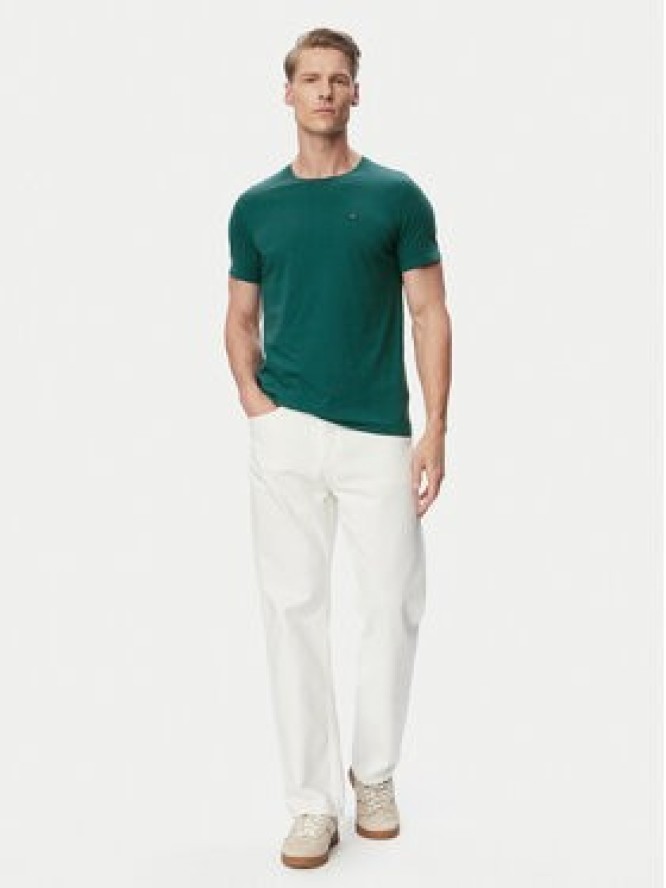 Tommy Jeans T-Shirt DM0DM04411 Zielony ciemny Slim Fit