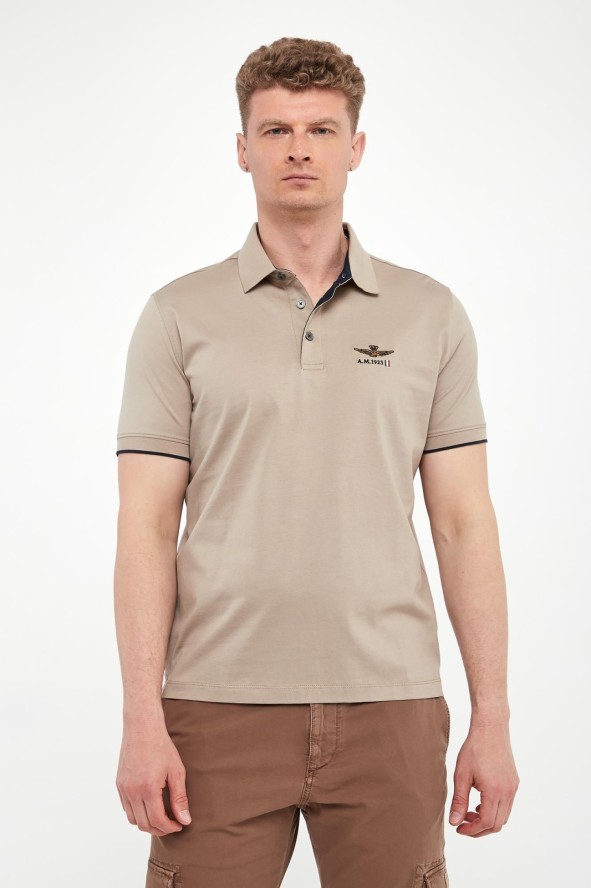 Polo męskie z haftem AERONAUTICA MILITARE