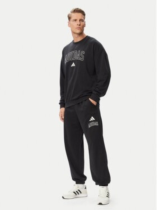 adidas Spodnie dresowe Seasonal Essentials Collegiate French Terry Cuffed KF4264 Czarny Regular Fit