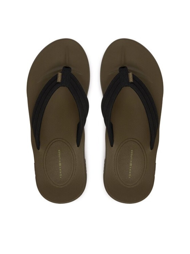 Tommy Hilfiger Japonki Molded Hilfiger Lth Beach Sandal FM0FM05802 Czarny