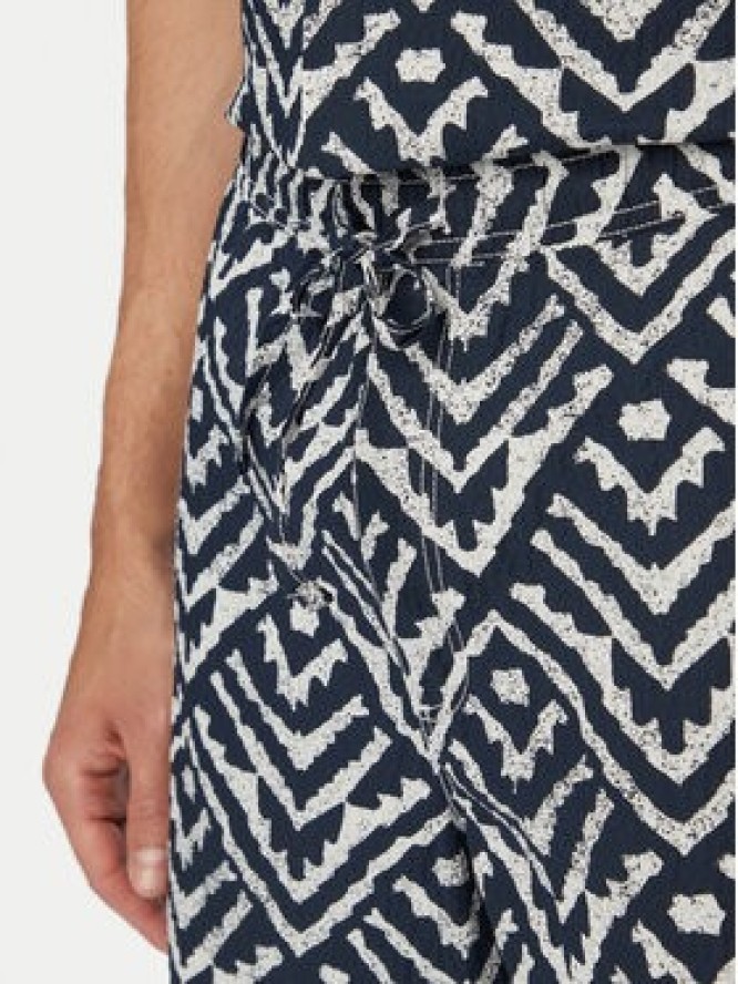 Jack & Jones Komplet koszula i szorty materiałowe Milo Seersucker Resort 12297829 Granatowy Loose Fit
