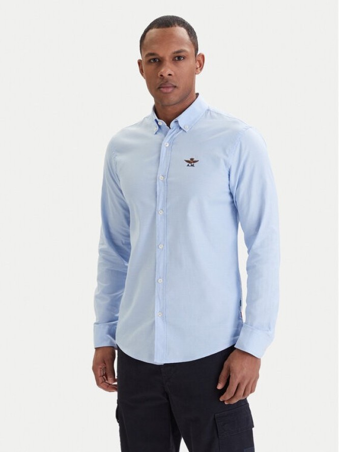 Aeronautica Militare Koszula 261CA1320UCT03532 Błękitny Regular Fit