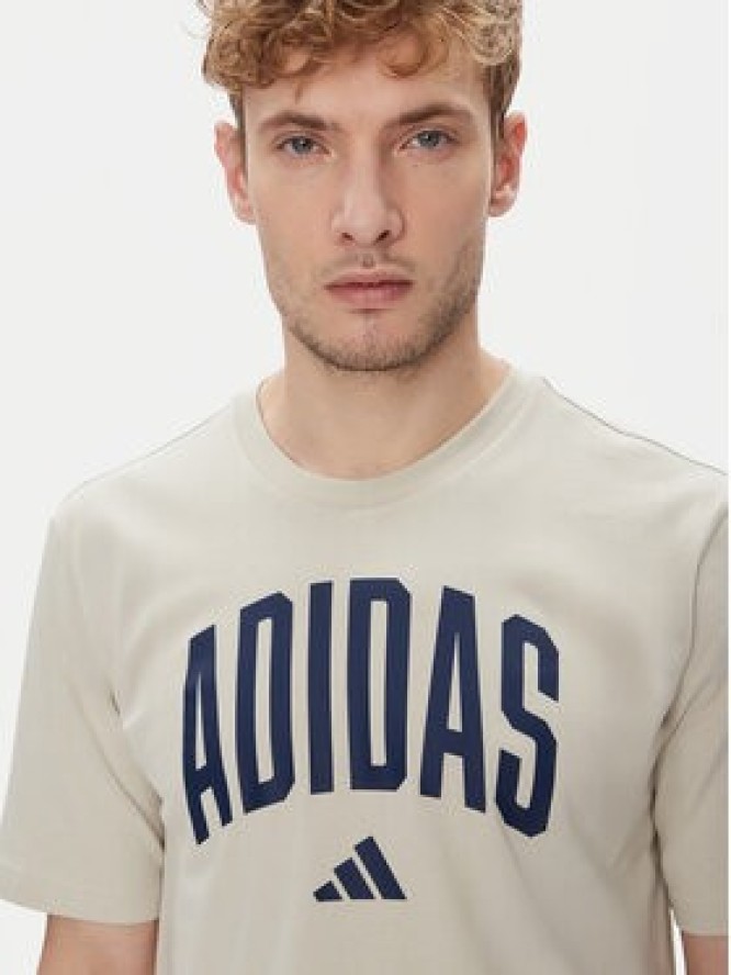 adidas T-Shirt Collegiate Lineage Graphic JM6415 Beżowy Regular Fit