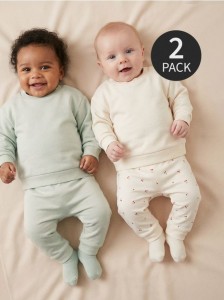 Spodnie dresowe jogger 2 pack - kremowy