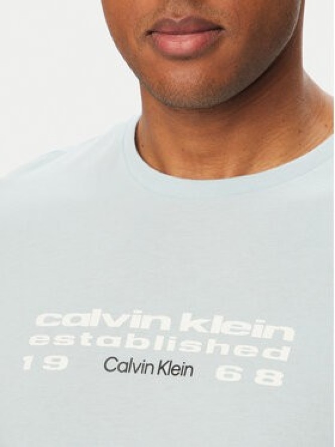 Calvin Klein Jeans T-Shirt SS 30s EU LV04RG800G Niebieski Regular Fit
