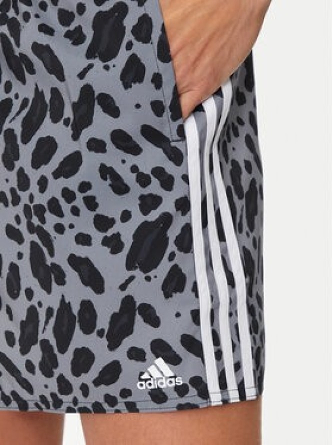 adidas Szorty kąpielowe Essentials 3-Stripes Animal CLX IS1559 Szary Regular Fit