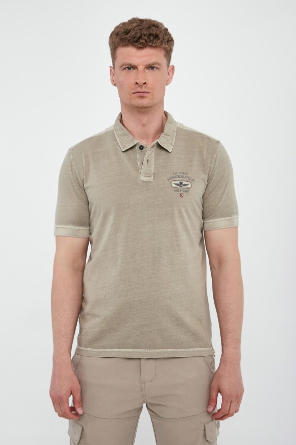 Polo męskie z naszywką AERONAUTICA MILITARE