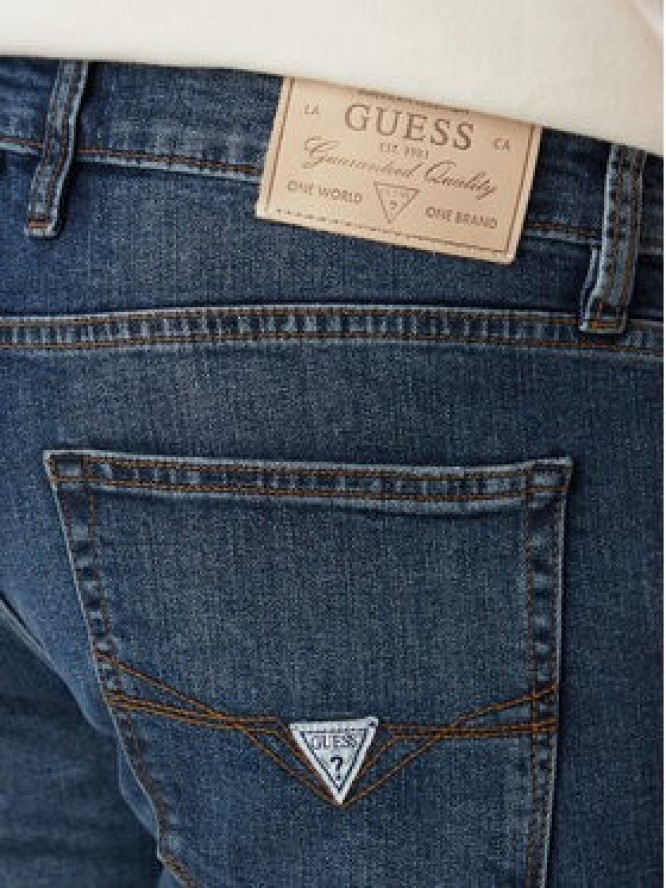 Guess Jeansy M6YAS2 D1475 Niebieski Slim Tapered Fit