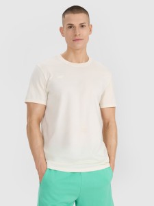 4F T-shirt regular z nadrukiem męski - biały XL