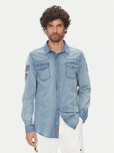 Aeronautica Militare Koszula jeansowa 251CA1281CT3527 Błękitny Regular Fit