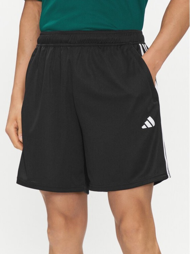 adidas Szorty sportowe Train Essentials Piqué 3-Stripes Training Shorts IB8111 Czarny Regular Fit