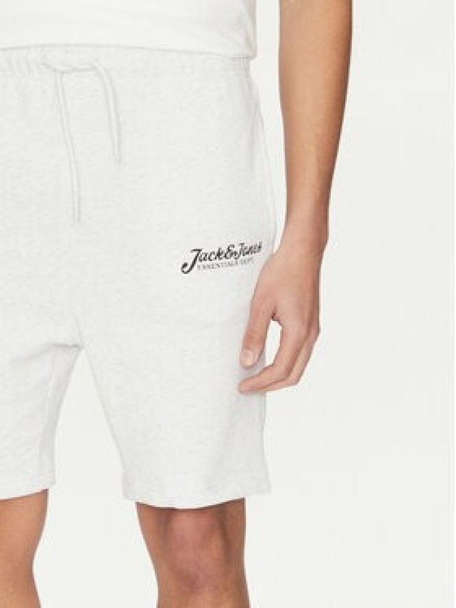 Jack & Jones Komplet t-shirt i szorty sportowe Beau 12277466 Biały Relaxed Fit