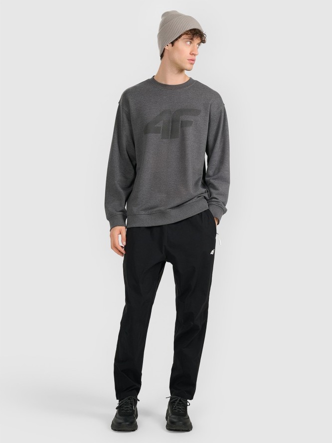 4F Bluza dresowa nierozpinana bez kaptura męska - szara XXL