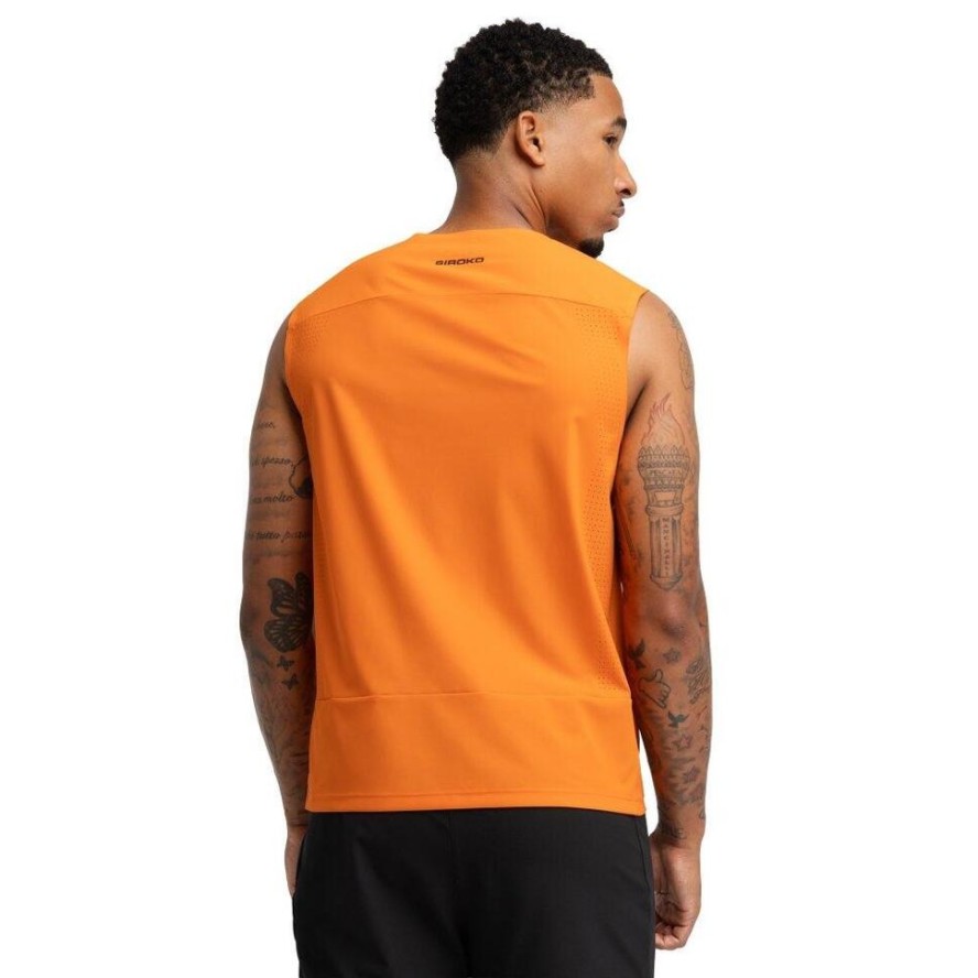 Męska koszulka tank top do biegania w terenie Trekking Siroko Apex Orange