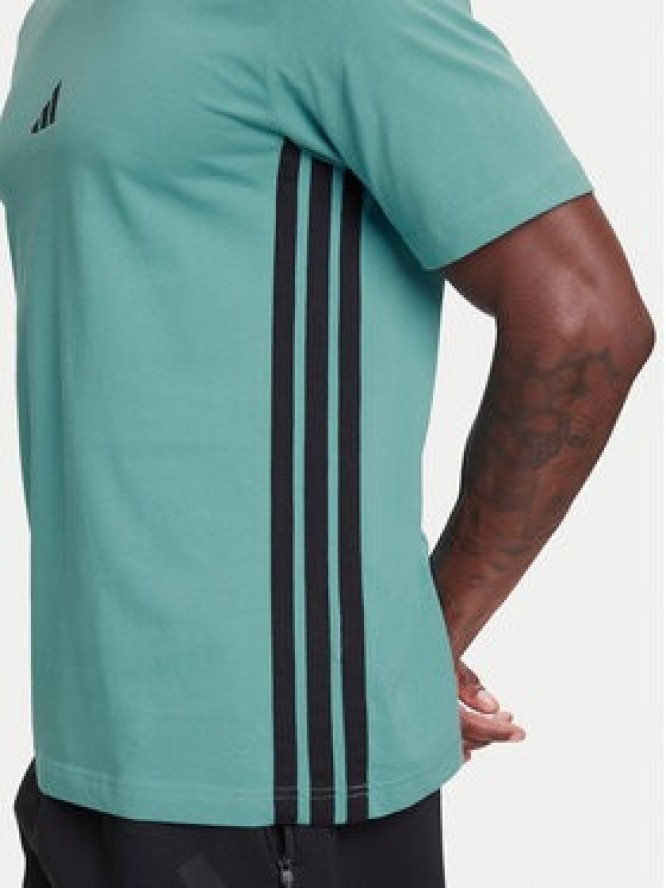 adidas T-Shirt Essentials 3-Stripes JX0732 Turkusowy Regular Fit