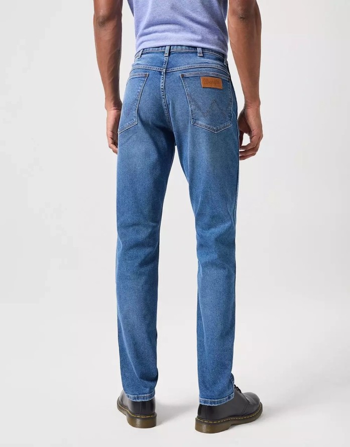 WRANGLER RIVER TREASURES MĘSKIE SPODNIE JEANSOWE JEANSY DŻINSY BLUE 112350858 W17T018015