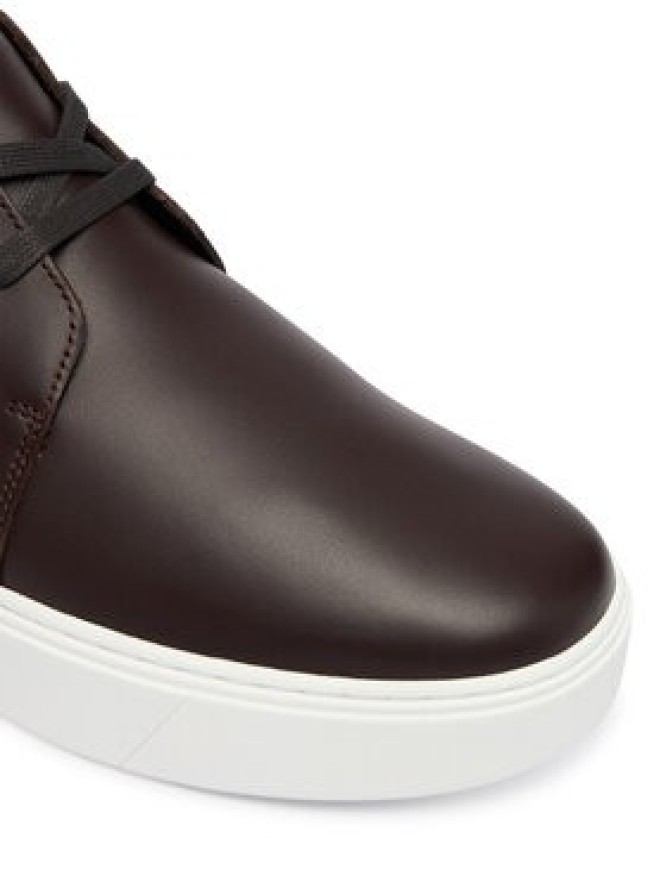 Calvin Klein Sneakersy Hybrid Clean Cup Mid Boot Lth HM0HM02010 Bordowy