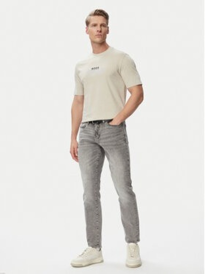 BOSS T-Shirt Logo Tape 50566606 Beżowy Regular Fit