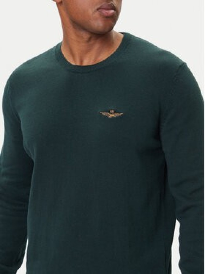 Aeronautica Militare Sweter 252MA1611UL00506 Zielony Regular Fit