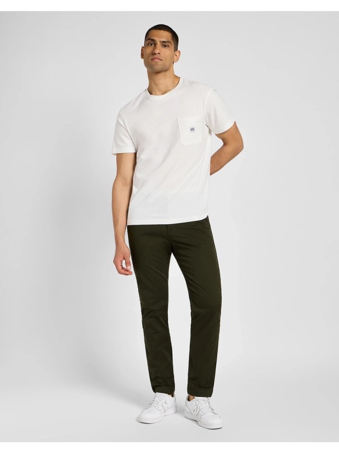 LEE MĘSKIE SPODNIE MATERIAŁOWE SLIM CHINO OLIVE NIGHT 112355772 L71L016192