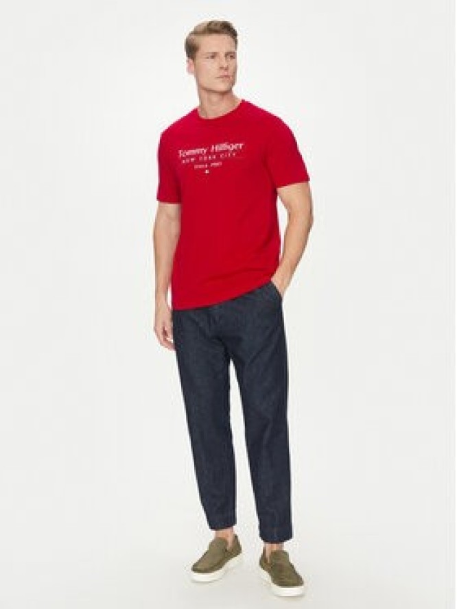 Tommy Hilfiger T-Shirt Center Stack MW0MW38621 Czerwony Regular Fit