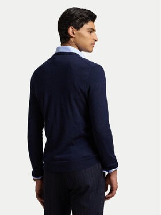 Polo Ralph Lauren Sweter 710946142001 Granatowy Slim Fit